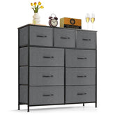 SageNest nine-drawer dresser with wood top provides sturdy storage surface