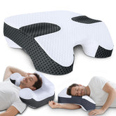 SAHEYER side sleeper pillow with arm holes supports ergonomic arm positioning.