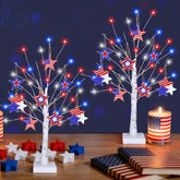 Sakayo patriotic-tree-24inch-glow creates warm festive ambience for living rooms.