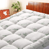 Sakurahome twin-size mattress topper on bed offers cloud-like comfort and support.