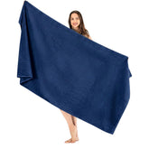 SALBAKOS luxury bath sheet 40x80 Navy provides oversized coverage and cloud-soft feel.