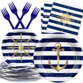 SamPartyShop Sail Boat dinner plates with vibrant nautical design for a festive table