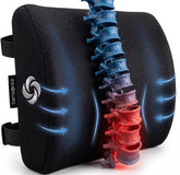 Samsonite lumbar pillow with back-curve support for neutral posture during work