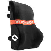 Samsonite memory foam lumbar pillow front view supports posture during long workdays.