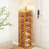 SAN HE bamboo shoe rack 7-tier vertical for compact spaces and easy organization