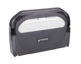 San Jamar TS510TBK dispenser front view, space-saving wall-mount design for accessible restrooms.