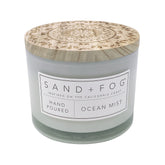 Sand + Fog Ocean Mist 12oz candle with a clean, elegant jar for home ambience