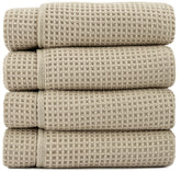 S&T INC. Aura microfiber waffle towels four-pack for soft, quick-drying daily use.