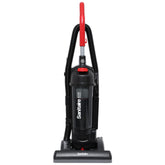 Sanitaire Force upright vacuum with a 15-inch path for efficient cleaning.