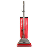 Sanitaire Tradition upright vacuum with a 50-foot cord for extended cleaning sessions.