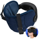 SARISUN travel pillow with 360Β° headrest on an airplane for stable sleep