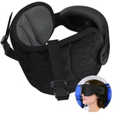 SARISUN travel pillow with 360Β° headrest in use on an airplane seat