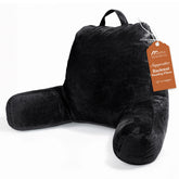 Sasttie Reading Pillow with velvet cover supports upright reading in bed.
