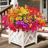 Satefello 20-bundle outdoor artificial flowers in a UV-resistant bouquet for sunny patios.