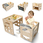 Satisure Montessori chalkboard table and chair for early learning and creativity.