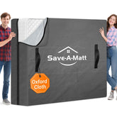 SaveAMatt mattress bag with heavy-duty handles for easy lifting during a move.
