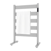 Sawlece freestanding towel warmer, 5-bar front view, delivers even heat for towels.
