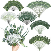 Scawim artificial eucalyptus stems with willow leaves add natural-looking filler for elegant centerpieces.