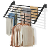 Scisum wall-mounted drying rack folded flat to save space