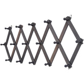 SCUNDA rustic wall-mounted hat rack with accordion design for space-saving storage