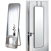 SCWF-GZ 57x16 full-length wall-mounted mirror in black finish for spacious entryways