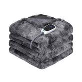 Sealy electric blanket throw plush faux fur warmth for full-body comfort