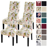 SearchI chair covers beige-flowers protect chairs while refreshing dining room decor