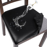 SearchI waterproof PU leather seat cover protects dining chairs from spills