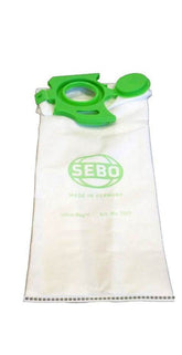 SEBO Felix filterbox 8-pack packaging demonstrates easy bag replacement and filtration