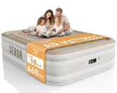 Sebor air mattress queen with built-in pump for fast, effortless inflation
