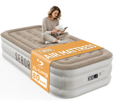 Sebor air mattress twin built-in pump demonstrates fast setup for guests.