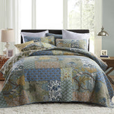 Secgo king-size comforter set in green-sage on bed for cooling comfort