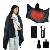 Secluded Valley cordless heated blanket with hood provides portable warmth for chilly evenings.