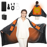 Secluded Valley cordless heated blanket with hood provides portable warmth on the go