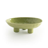 Seicasaya three-leg ceramic fruit bowl with anti-slip feet for steady counter display