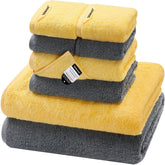 SEMAXE 8-piece bath towel set display, soft cotton for daily use.