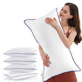SEMZSOM king-size bed pillows in a 4-pack offer cloud-like comfort for all sleep positions.