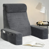 Seniny reading pillow front view demonstrates upright support for reading.