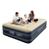 SENNOUL air mattress full with built-in pump, front view highlighting quick inflation.