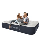 SENNOUL air mattress queen with built-in pump enables fast inflation.