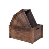 Senryee Farmhouse Antique Black Crate small front view for compact storage and display.
