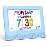 SENXINGYAN kids clock front view with colorful display for bedtime routines.
