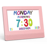 SENXINGYAN kids clock 7-inch display with colorful time fonts for easy learning.