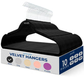 SereneLife velvet hangers pack keeps garments secure and neatly organized.