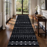 SERISSA geometric black-white close-up highlighting durable pattern for hallways