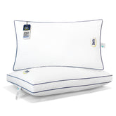 Serta Hotel Collection pillow cover close-up highlighting breathable 400TC cotton for comfort.