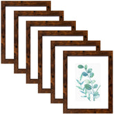 SESEAT 8x10 dark brown frame set of six for wall or table display