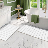 Setguopal foldable stone bath mat in white, quick-drying and floor-protecting for bathrooms.