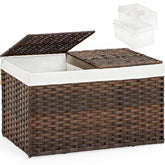 SETVSON storage basket with lid open showing organized storage and easy access.