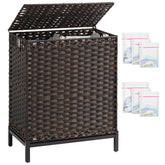 SETVSON laundry hamper with lid features handwoven rattan and adds stylish storage